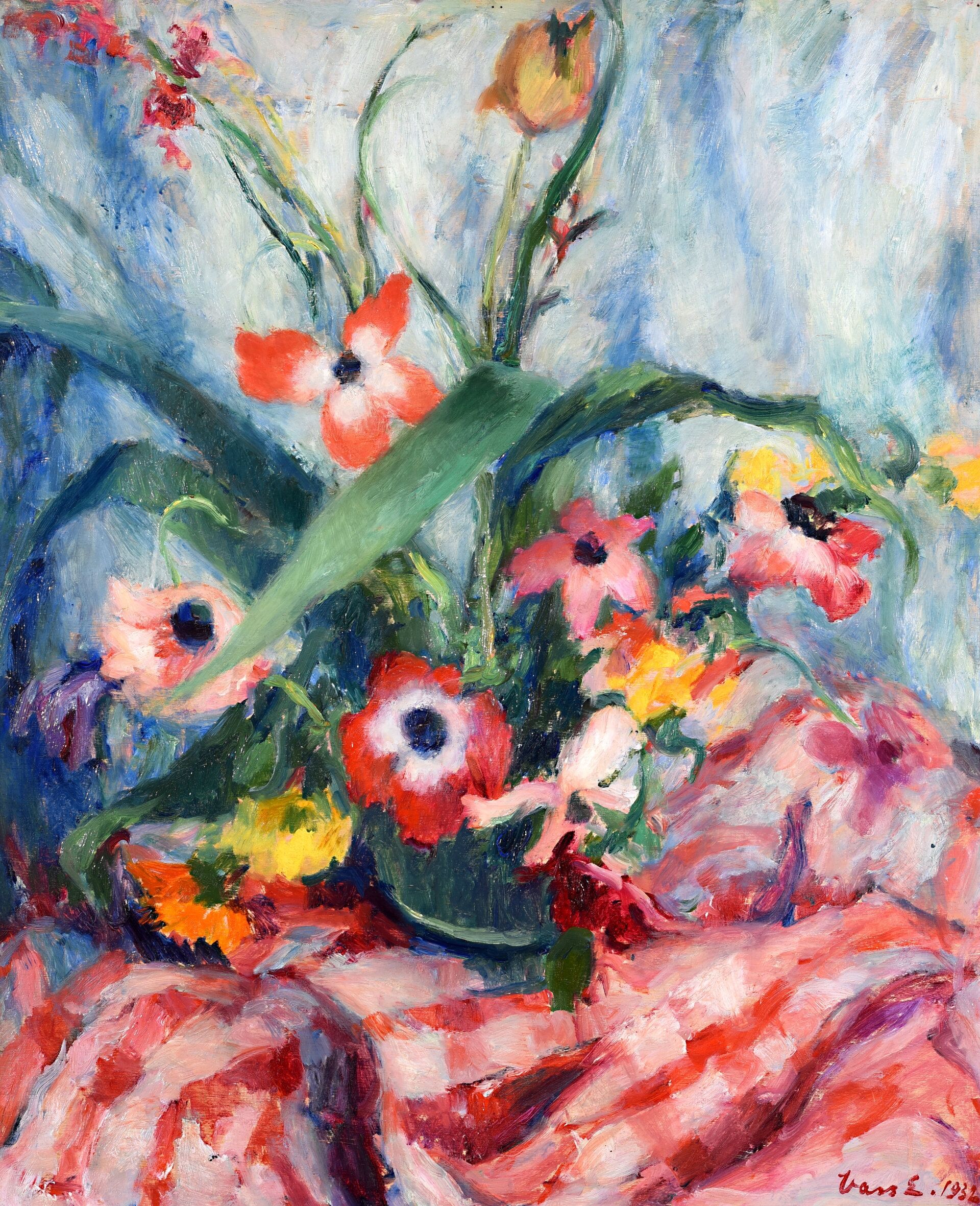 VASS ELEMÉR  (1887-1957) - Asztali virágcsendélet, 1932