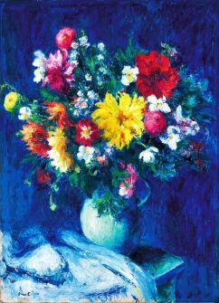 VASS ELEMÉR  (1887-1957)	- Nagy kék virágcsendélet, 1930